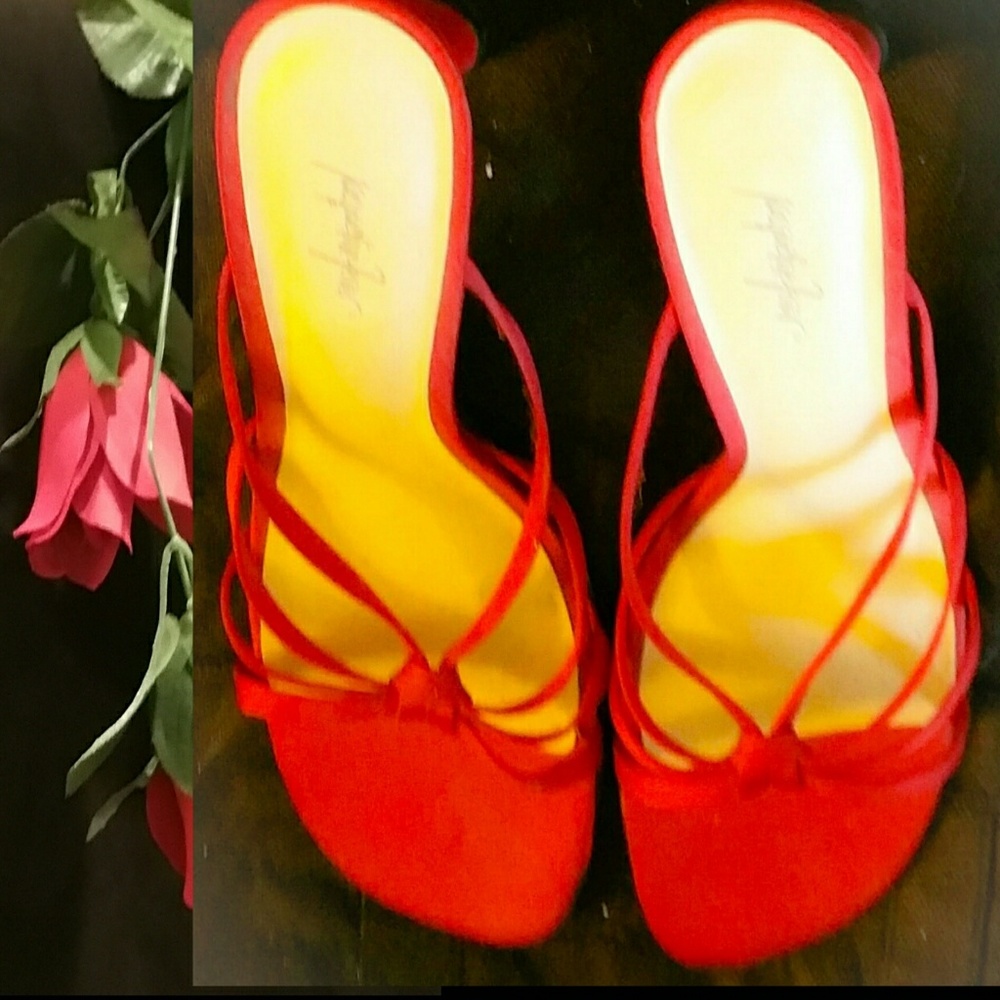 Jacqueline Ferar,  Red Strappy Evening Shoe